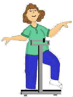 Missi getting on the scale, measuring success